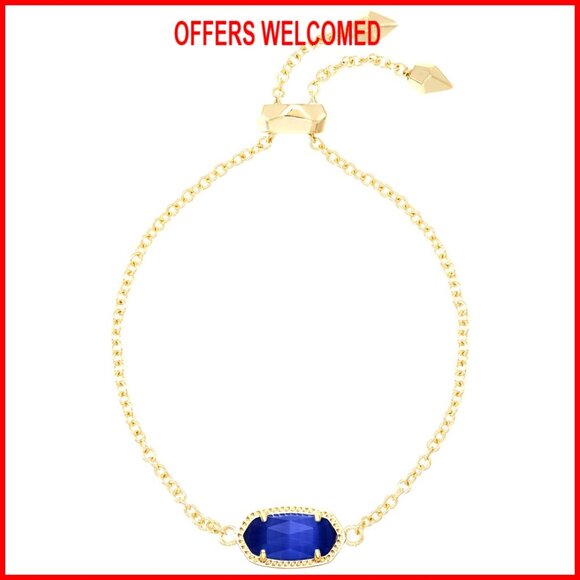 Adjustable Gold-Plated Link Chain Bracelet with Custom Stone 9